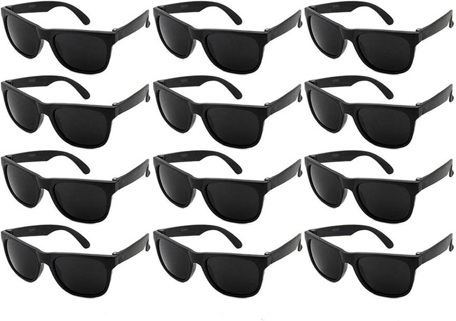 

EDGEIWEAR Набор из 12 неоновых солнцезащитных очков для школьников с защитой UV400, для мальчиков и девочек, в стиле 80-х, для вечеринки, в качестве сувениров для вечеринки 9402R/BLK-12, Kid-black