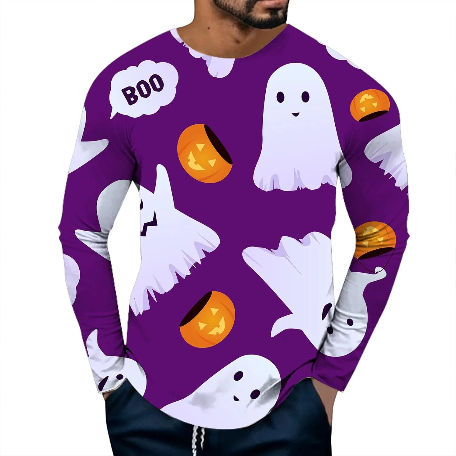 

Футболка с принтом Terrifier для мужчин, длинные рукава