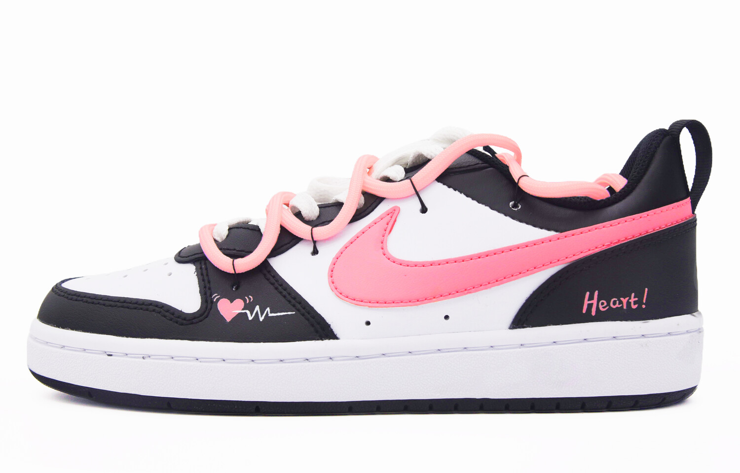 

Кроссовки Nike Court Borough Skateboarding Shoes Women's Low-top White/black/pink, розовый