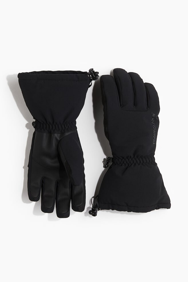 

Водоотталкивающие лыжные перчатки H&M, черный