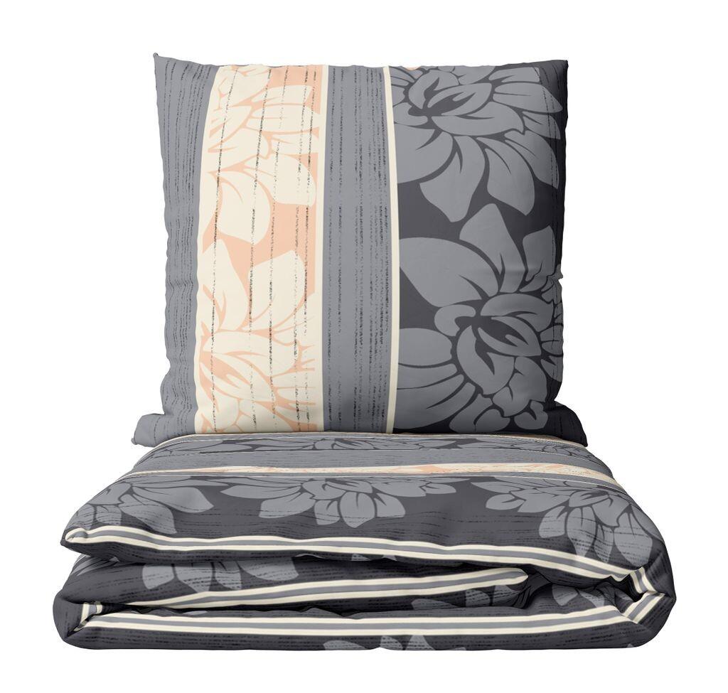 

Флисовое постельное белье из 4 предметов 135х200, пододеяльник 80х80, наволочка серо-бежевый с цветами, зима на молнии leonado vicenti