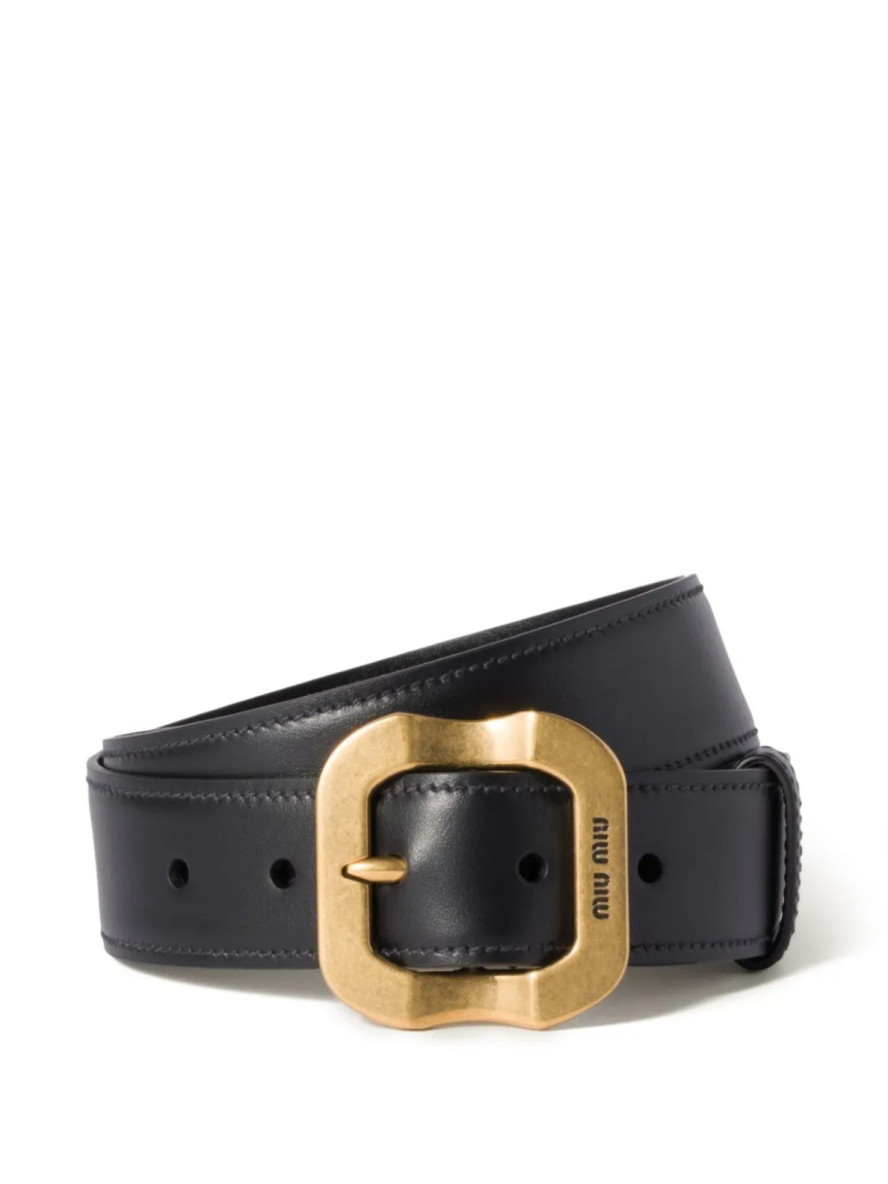 

Кожаный ремень Miu Miu, черный