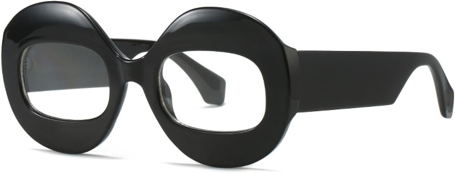 

Модные круглые солнцезащитные очки с контрастными цветами для женщин, ретро-очки с овальными линзами и прозрачным градиентом, защита от УФ-излучения UV400 для мужчин, трендовые очки в стиле панк VVTWSSW, Black Clear