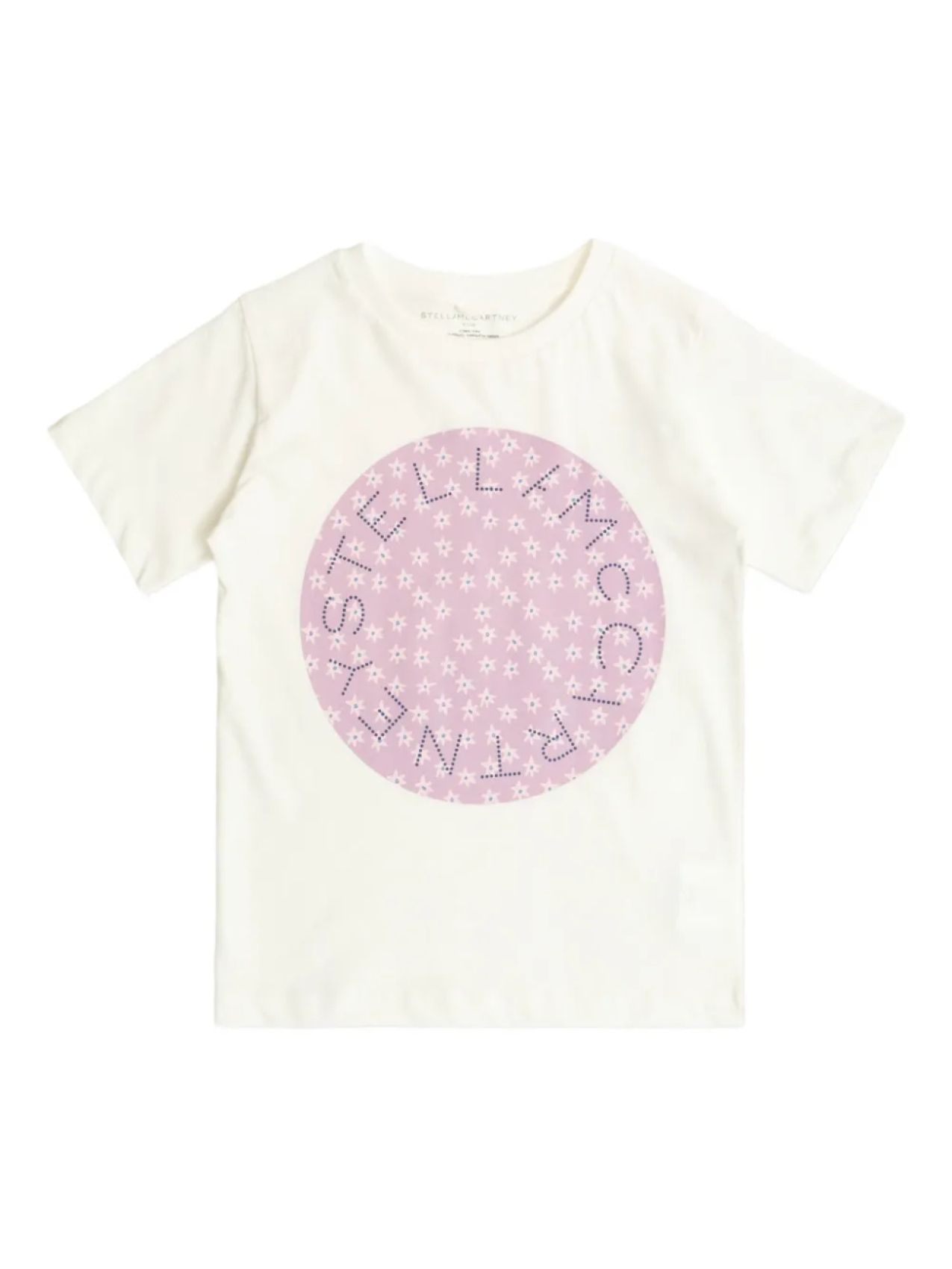 

Футболка с логотипом Stella McCartney Kids с цветочным принтом, белый