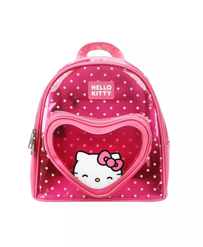 

Сердечко 10" Женский мини-рюкзак в розовый горошек Hello Kitty