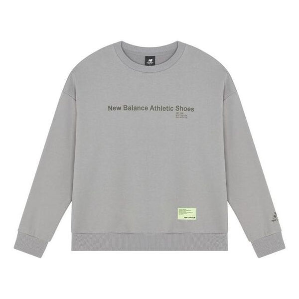 

Толстовка New Balance Alphabet Logo Printing Sports Round Neck Pullover Gray, серый