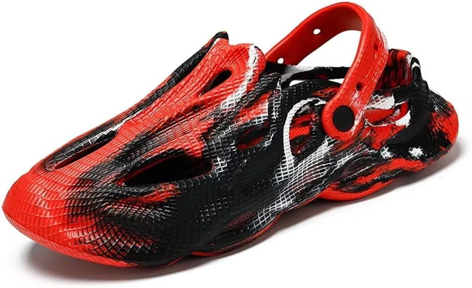 

Мужские сандалии Jakcuz, спортивные, на слайд с закрытым носком для активного отдыха и походов, быстросохнущие, легкие пляжные с ремешком сзади, красный