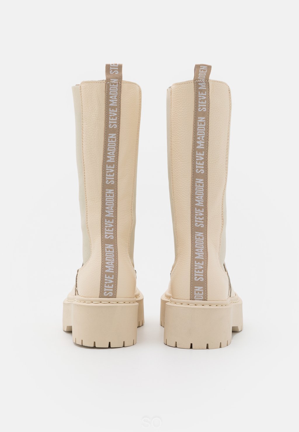 Женские сапоги Steve Madden VIVIANNE кожаные на платформе , кремовый — фото 4