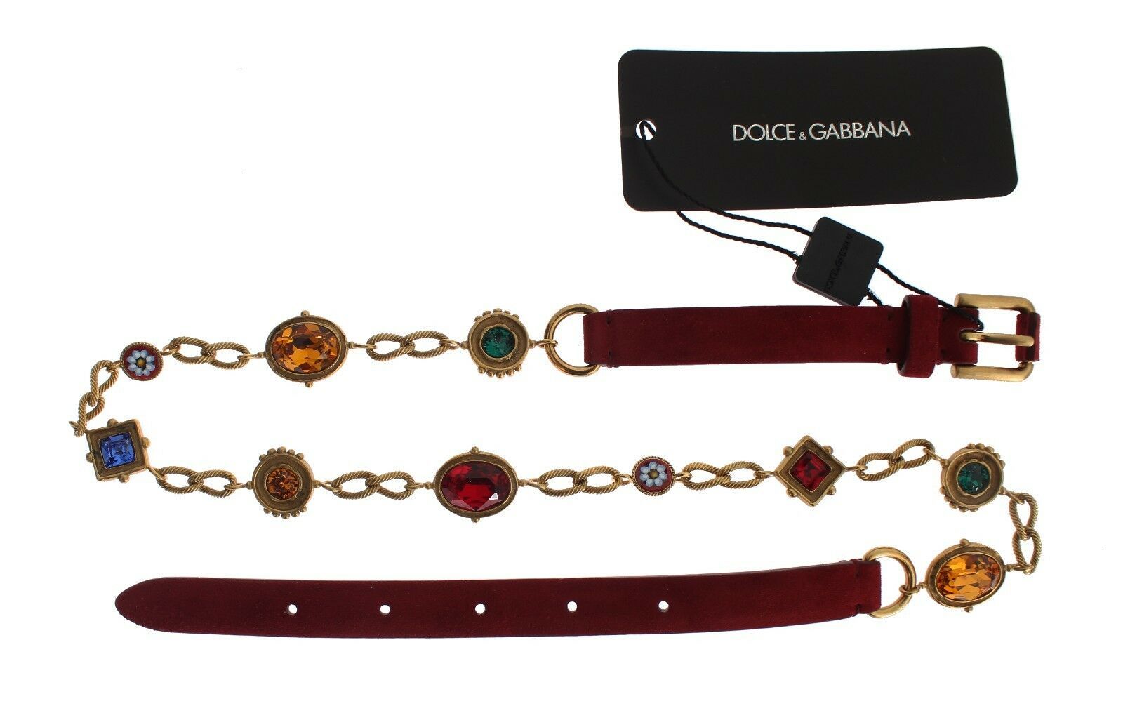 

Красный пояс на талию из замши с кристаллами в стиле барокко Dolce & Gabbana