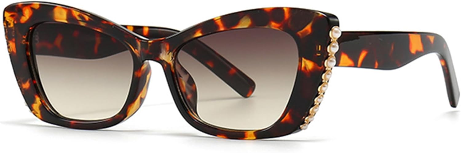 

Женские солнцезащитные очки Bullabulling увеличенного размера, жемчужного цвета, квадратной формы, с защитой от УФ-излучения UV400 — модный подарок для нее, 52 мм L05, Leopard