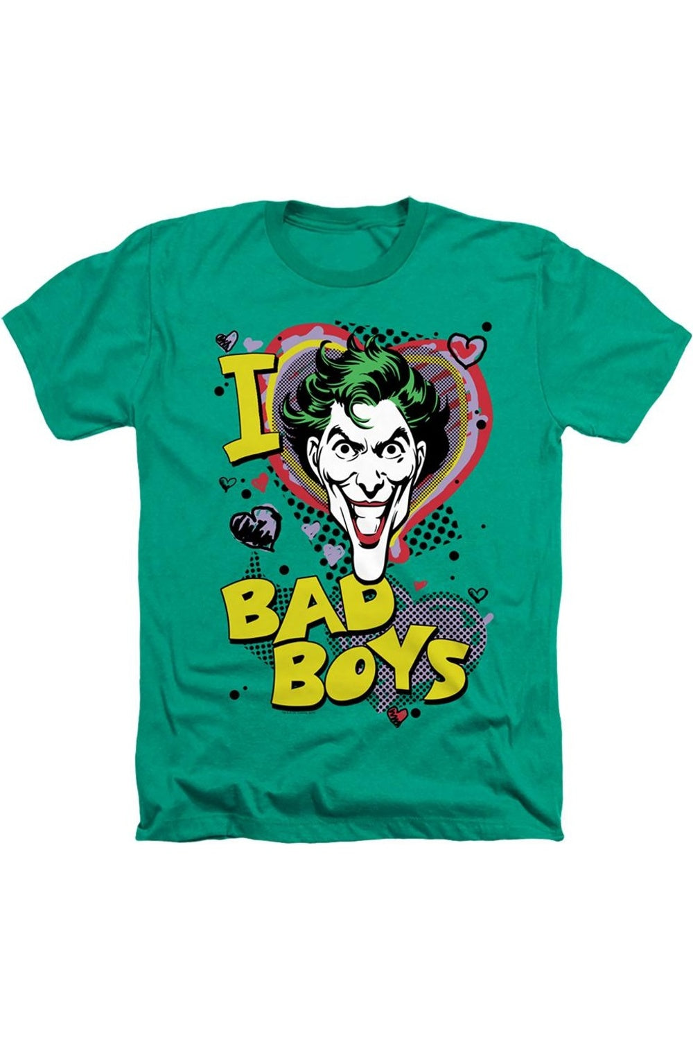 

DC Comics I Heart Bad Boys 2 футболка для взрослых Heather Gildan, цвет kelly green