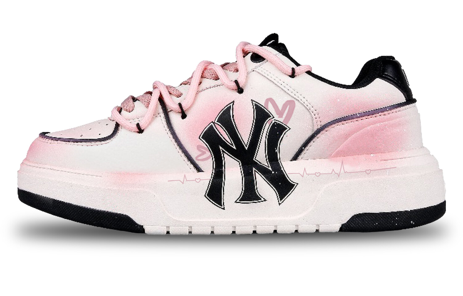 Кроссовки MLB Chunky Liner Skateboarding Shoes Unisex Low-top Pink/white, белый — фото 2