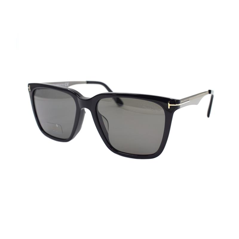 TOM FORD Пластиковая оправа квадратные солнцезащитные очки TF Plate Frame Square Unisex, Black — фото 3