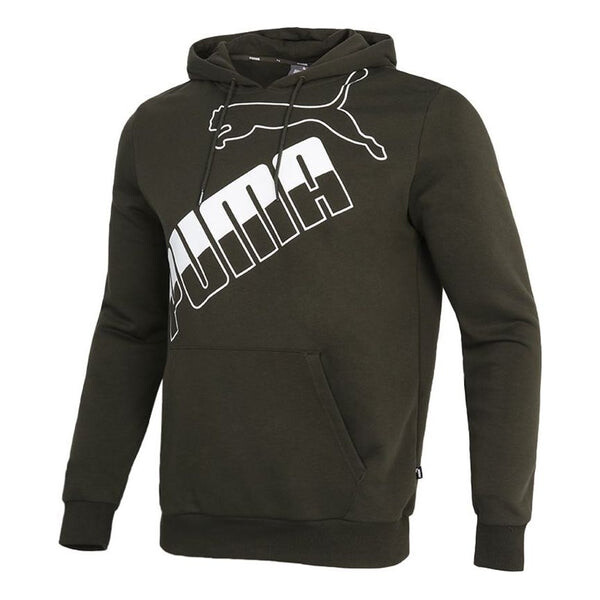 

Толстовка big logo hoodie 'army green white' Puma, зеленый