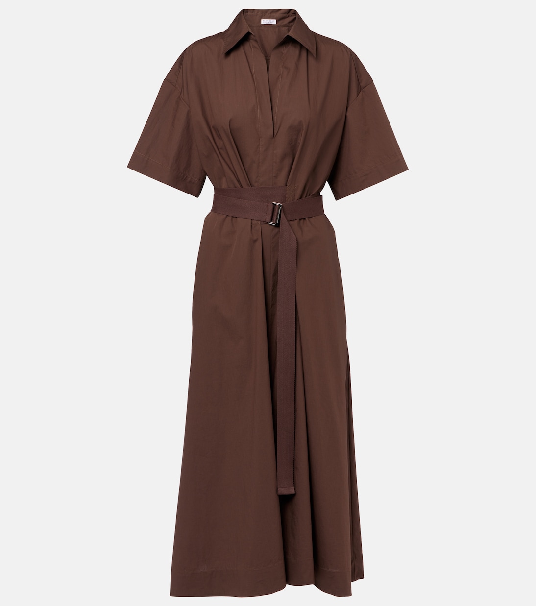 

Платье-халат из хлопка Brunello Cucinelli, коричневый