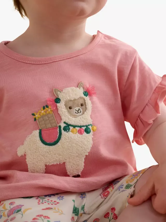 Детский комплект: футболка с рюшами и шорты, цвет папайя Purebaby — фото 4