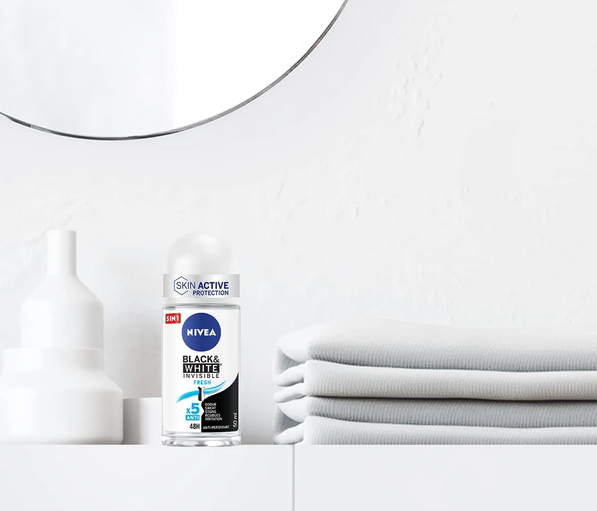 Женский шариковый дезодорант-антиперспирант NIVEA Black & White Invisible Fresh, 6 x 50 мл Nivea — фото 2