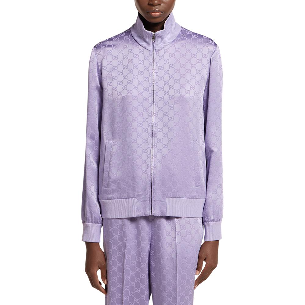 Джаккардовая куртка на молнии GUCCI, светло-фиолетовый — фото 4