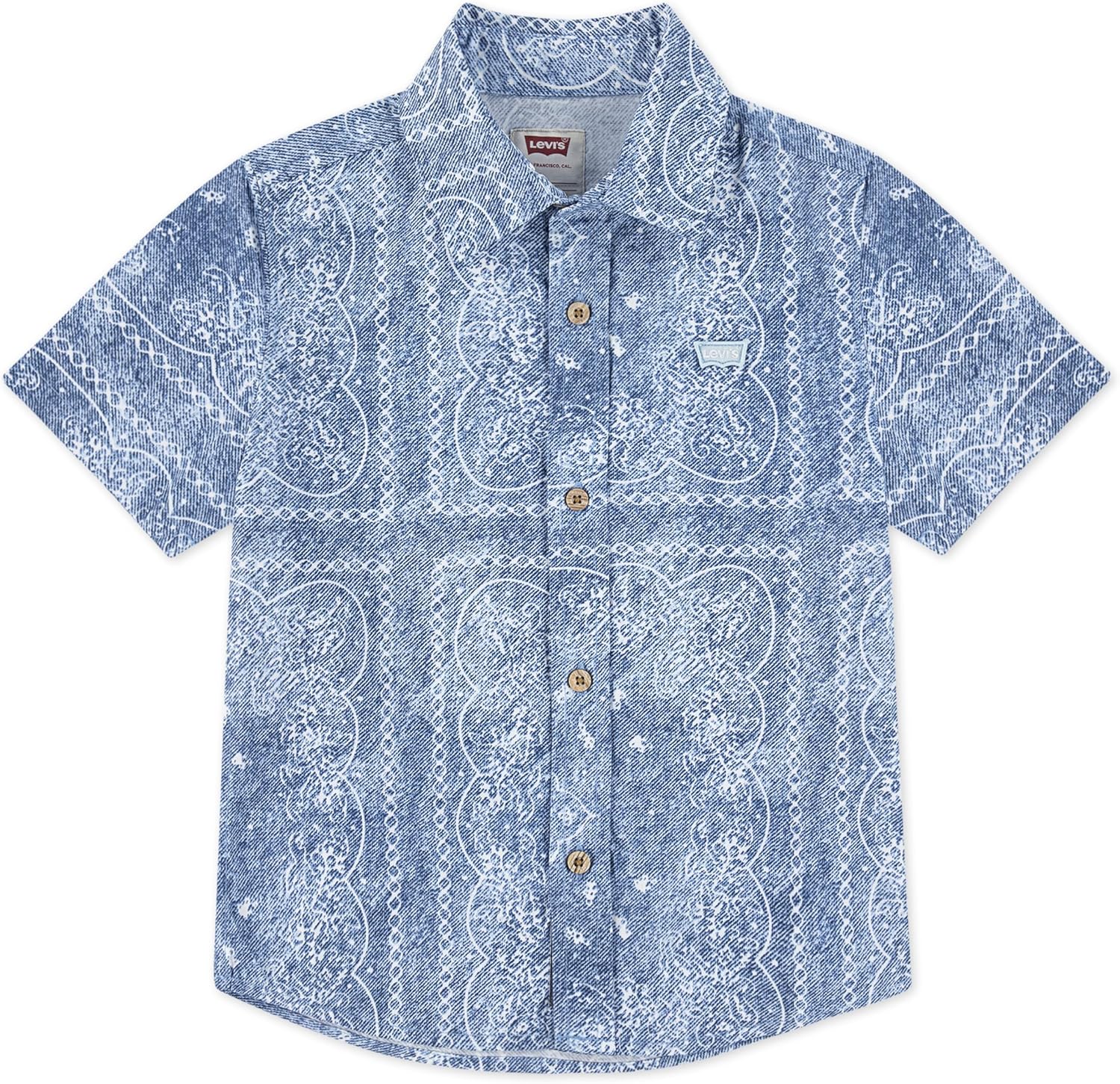 

Рубашка Levi's Boys с коротким рукавом и застежкой на пуговицы, Vintage Indigo