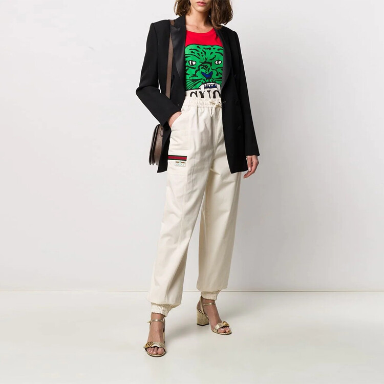 Штаны спортивные женские Gucci, слоновая кость — фото 2