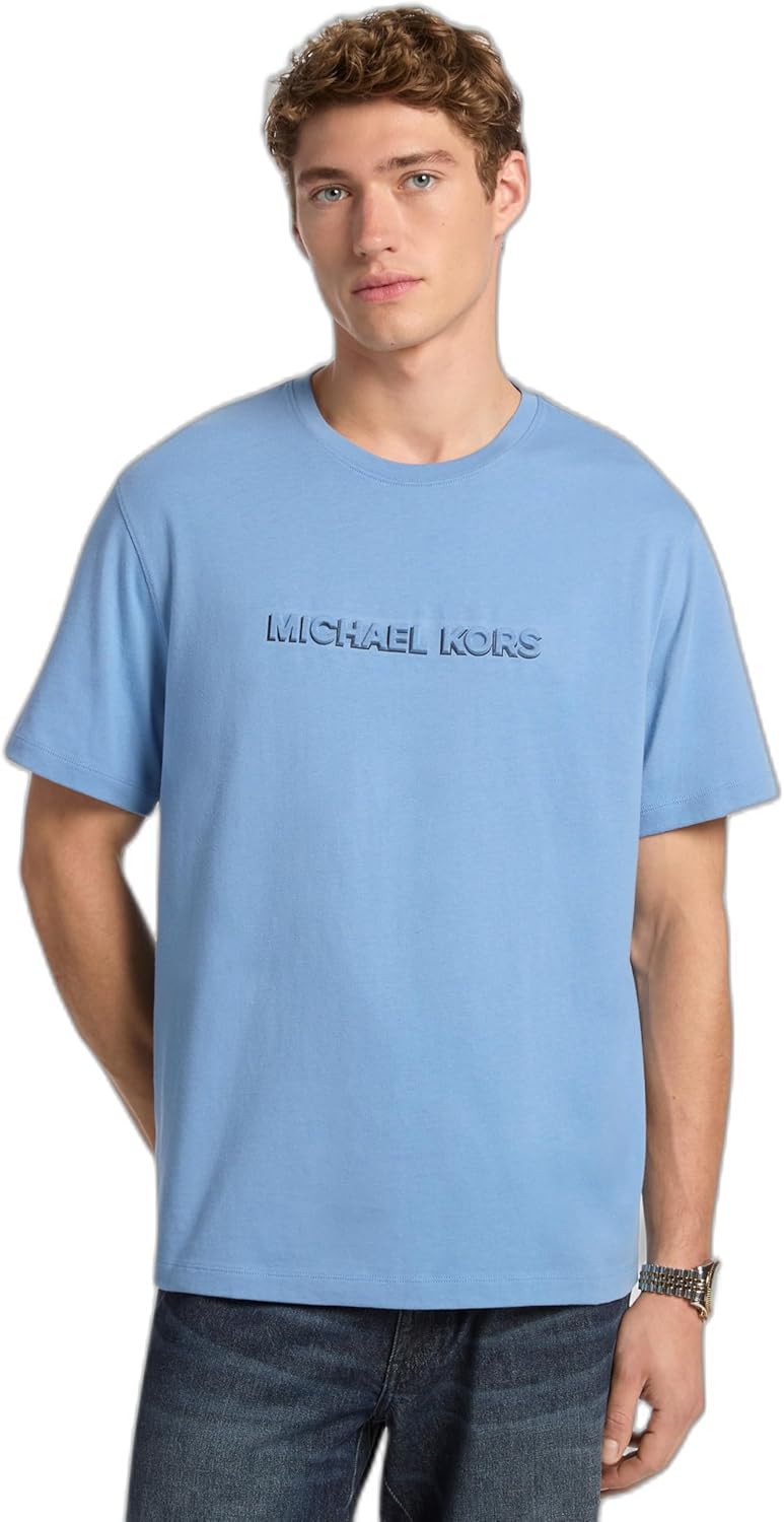 

Мужская футболка Michael Kors с тисненым логотипом Shadow, French Blue, Синий, Мужская футболка Michael Kors с тисненым логотипом Shadow, French Blue