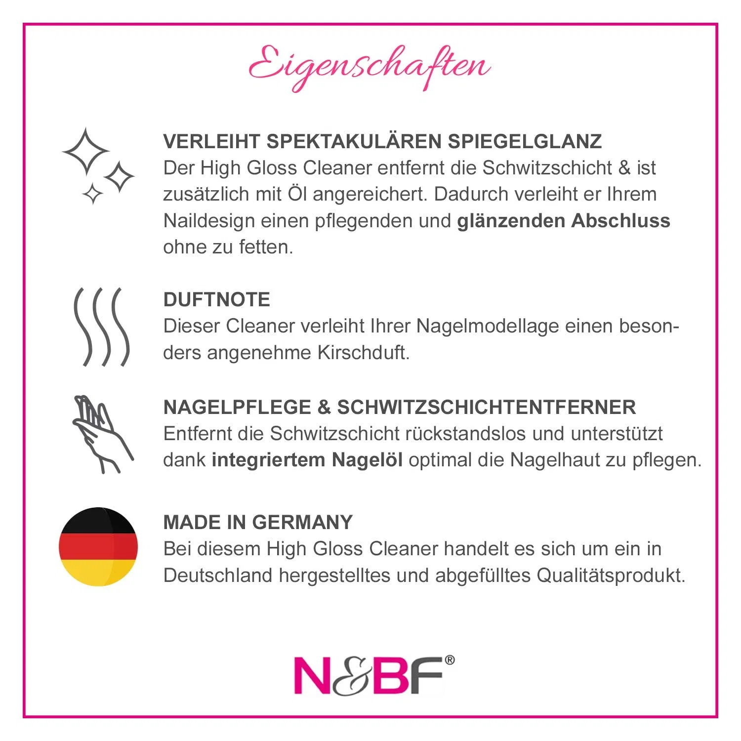 Очиститель для гелевых ногтей Nails Factory High Gloss Finish с ароматом вишни, 500 мл N&Bf — фото 2