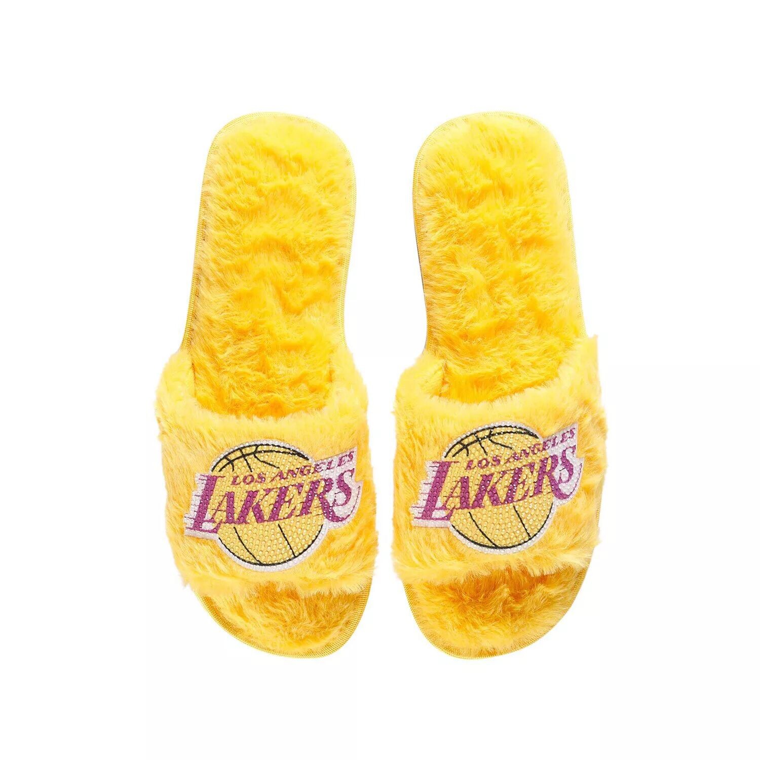 Женские тапочки FOCO Gold Los Angeles Lakers со стразами Fuzzy Тапочки — фото 4