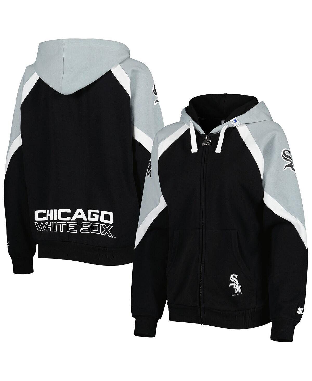 

Женская черная, серебристая толстовка с молнией во всю длину Chicago White Sox Hail Mary Starter, Черный, Женская черная, серебристая толстовка с молнией во всю длину Chicago White Sox Hail Mary Starter