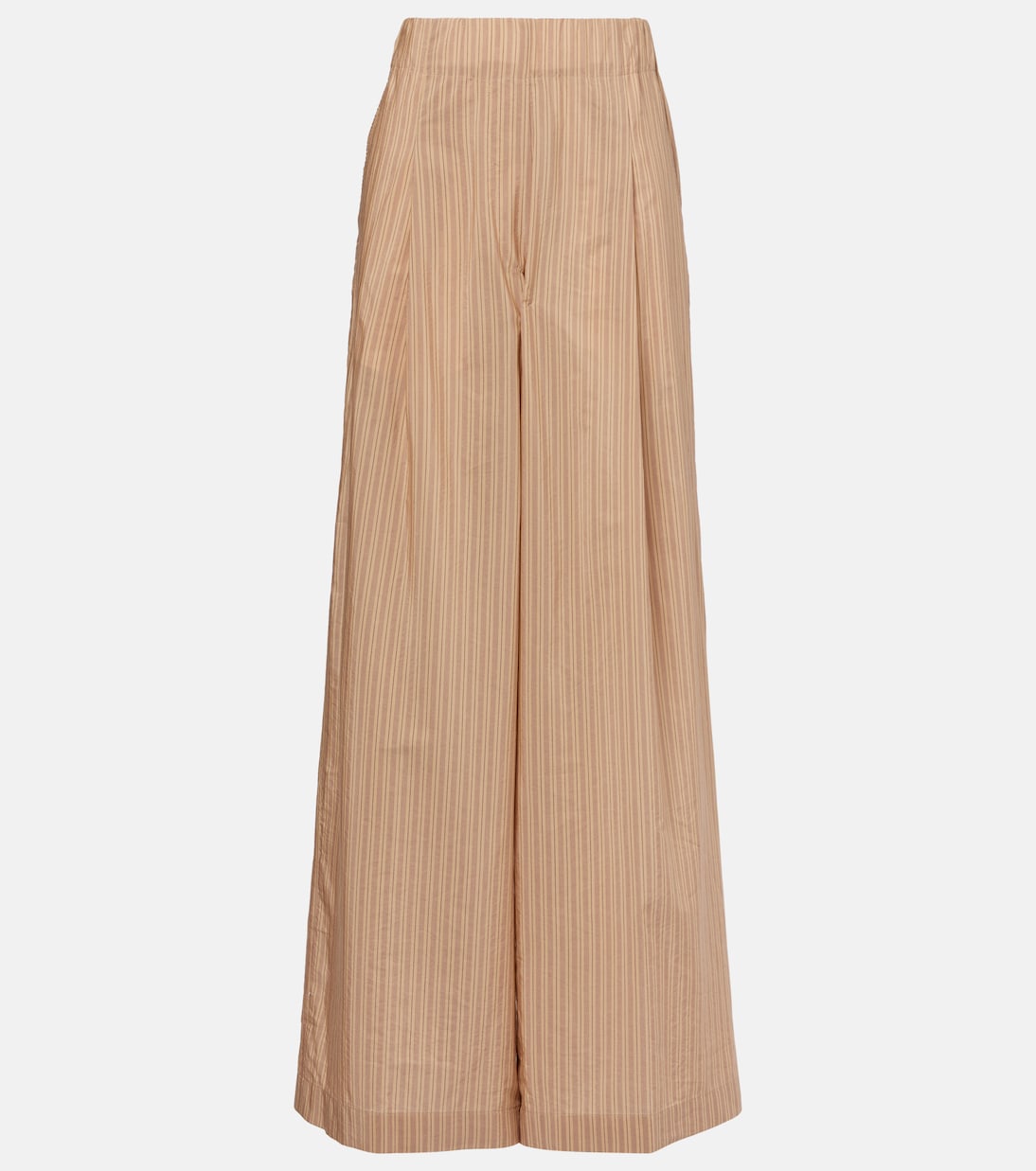 

Полосатые брюки-палаццо из смесового хлопка Dries Van Noten, песочный