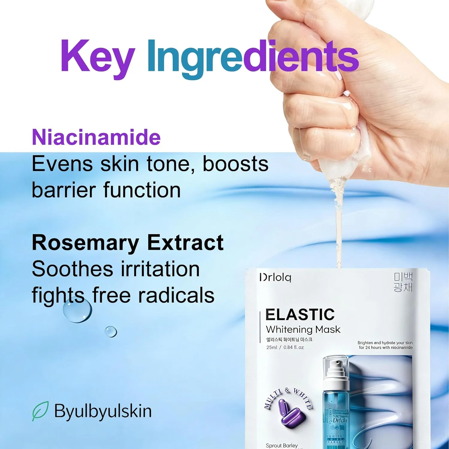 Эссенция Byulbyulskin — Корейская для лица с ниацинамидом и центеллой, , Elastic Whitening — фото 3
