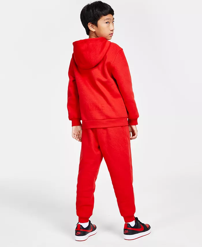 Большие детские спортивные вещи Club Fleece худи, джоггеры и кроссовки Court Borough Low Recraft от Finish Line Nike, серый — фото 2