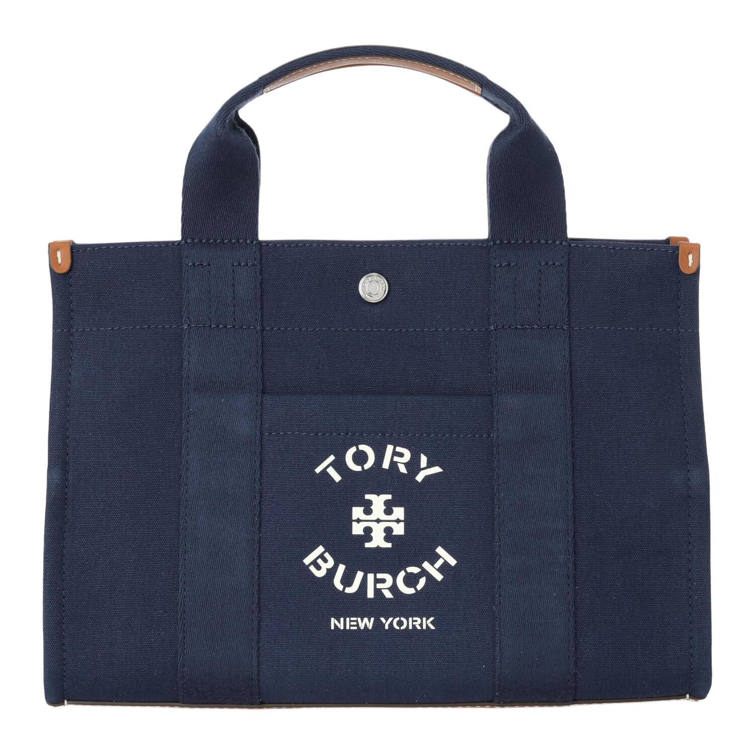 

TORY BURCH Хлопковая сумка из парусины Сумка-шоппер Покупная сумка Плечевая сумка Нагрудная сумка Женская маленькая сумка Тёмно-синий