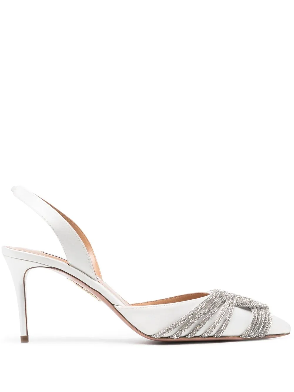 Туфли Gatsby 75 с ремешком на пятке Aquazzura, белый