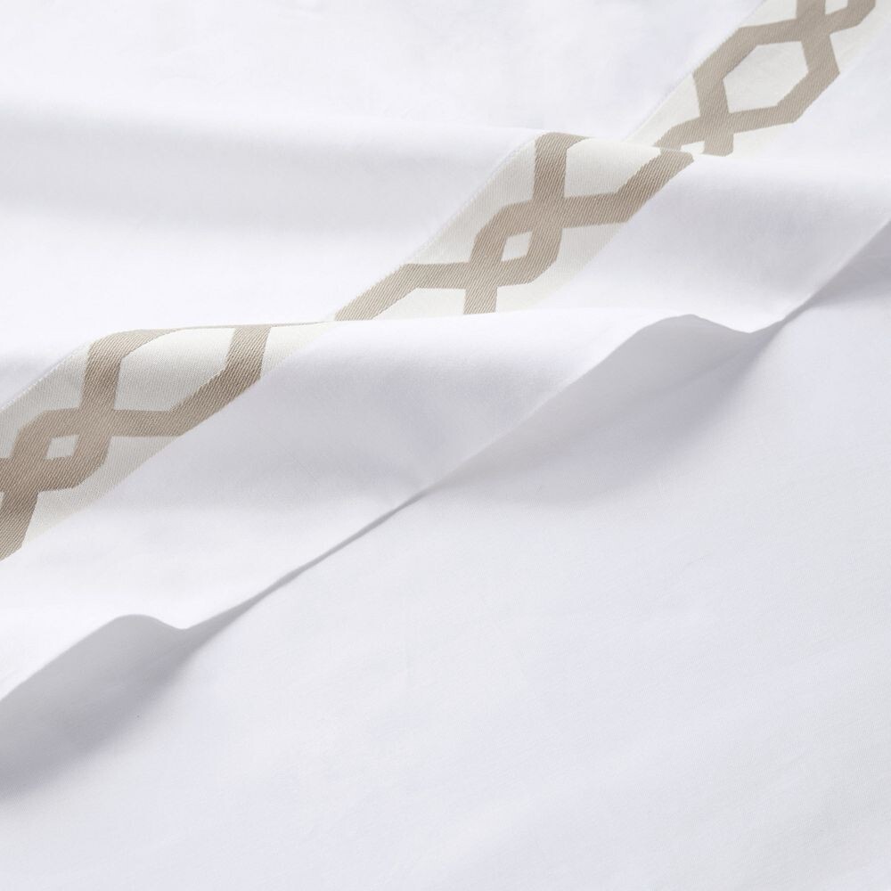

Комплект хлопкового простыня Croscill Signature Hem 300TC, цвет Taupe