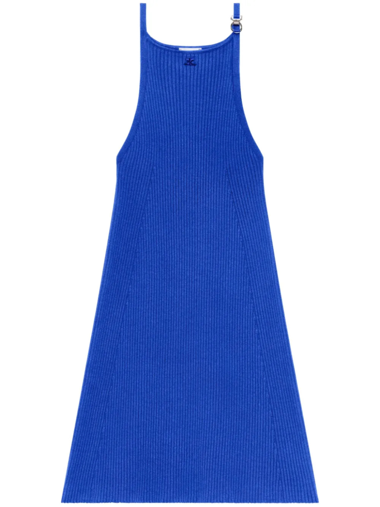

Платье мини Courrèges с вышитым логотипом, синий