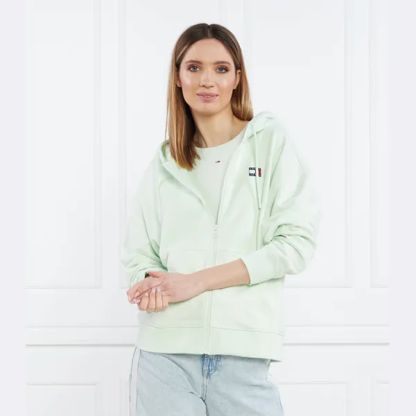 Толстовка свободного кроя Tjw rlx xs с молнией и значком trhu Tommy Hilfiger, зеленый — фото 2