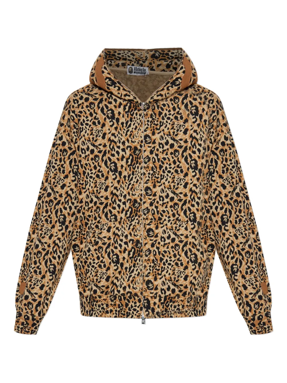 

Худи с леопардовым принтом A BATHING APE, коричневый