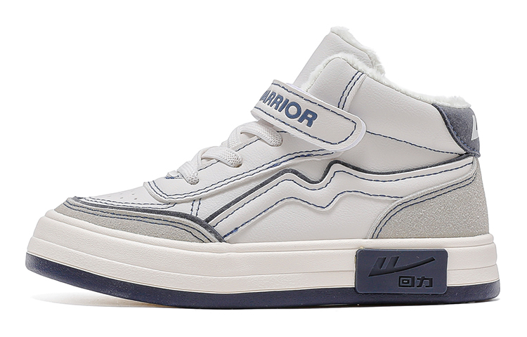 

Нескользящие легкие высокие детские кроссовки для скейтбординга WARRIOR, бежевый/синий