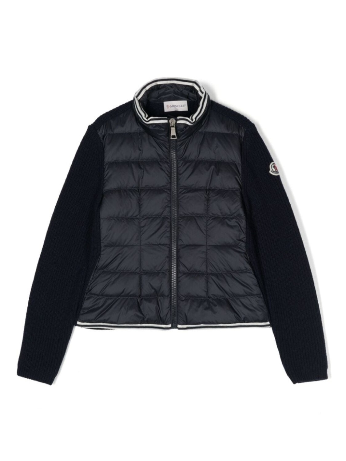 

Moncler Enfant пуховик с логотипом, синий
