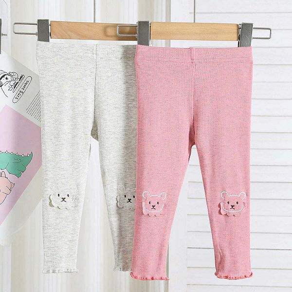Осенние детские штанишки с рисунком мишки Mykids-Usa, Pink — фото 2