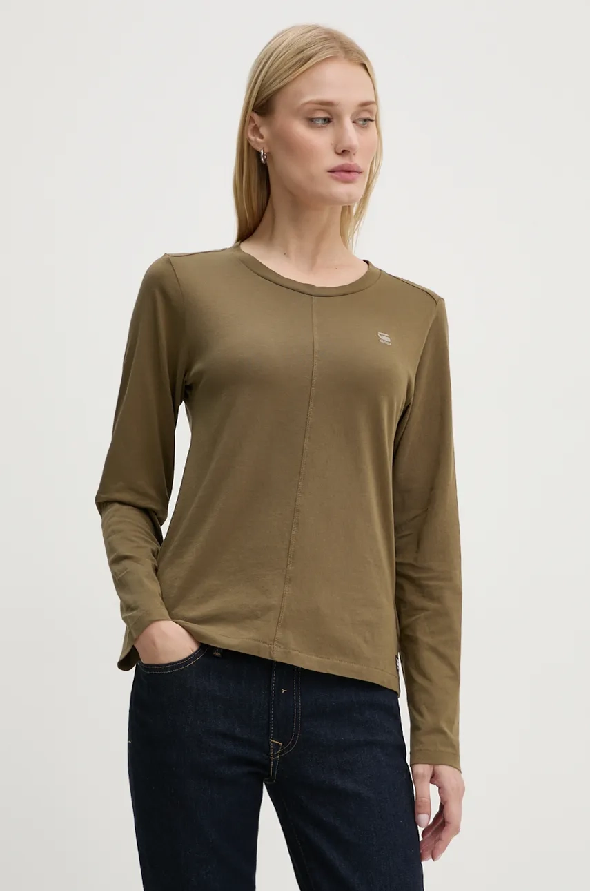 

Хлопковый топ с длинными рукавами G-Star Raw, зеленый
