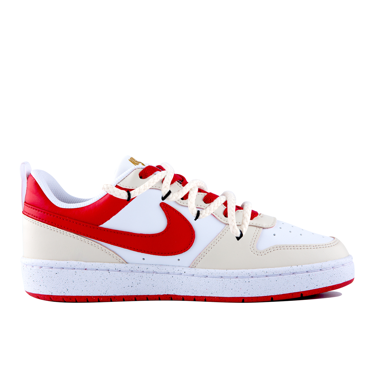 Nike Court Borough Abrasion Resistant Low top детские скейтбординг кроссовки White Red для подростков — фото 4