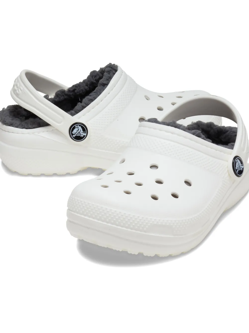 Клоги с искусственным мехом Crocs Kids, белый — фото 2