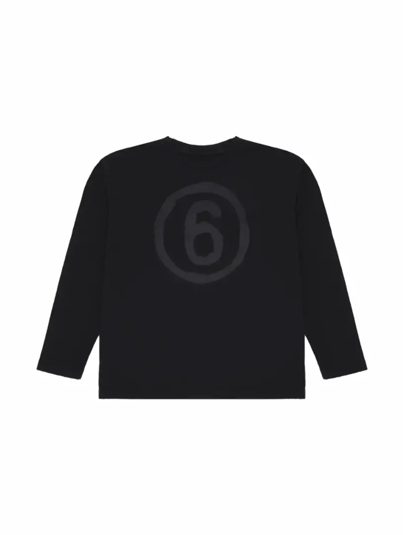 

Хлопковый лонгслив с логотипом MM6 MAISON MARGIELA, черный