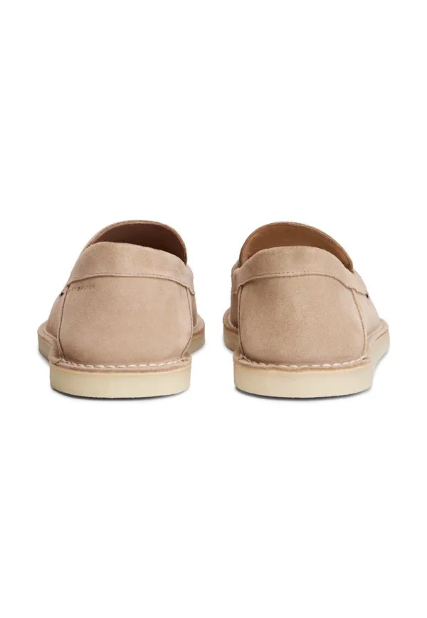 Замшевые лоферы-слипоны с тисненым логотипом Tommy Hilfiger, Coastal Taupe — фото 3