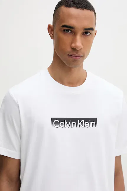 Футболка хлопковая Calvin Klein, белый — фото 4