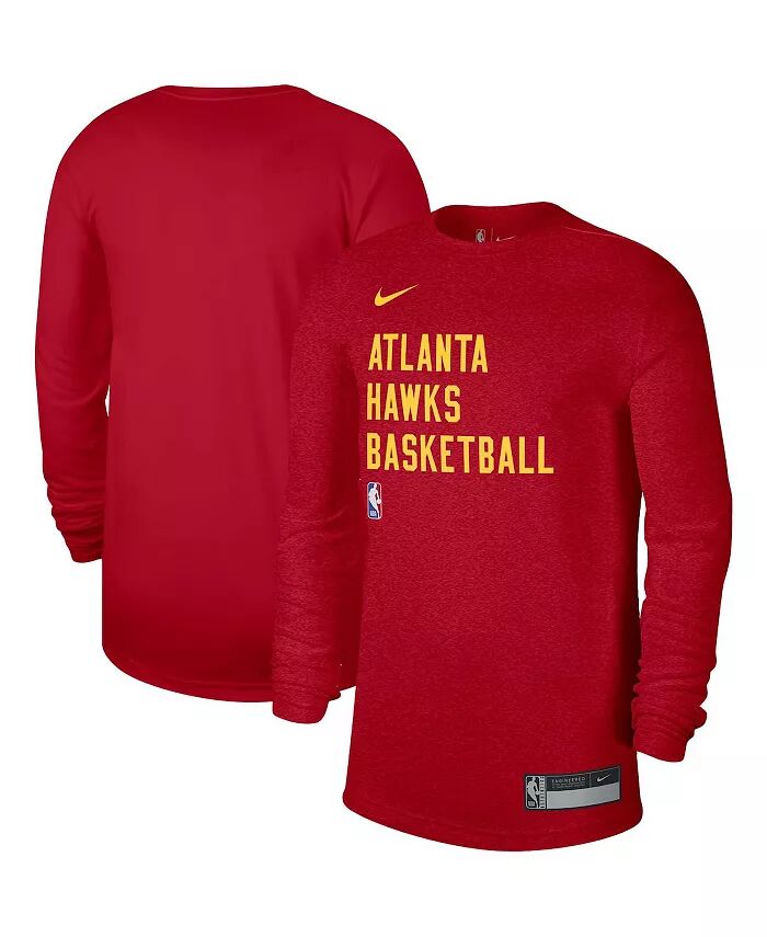 

Мужская и женская красная футболка с длинным рукавом Legend On-Court Practice Atlanta Hawks 2023/24 Nike