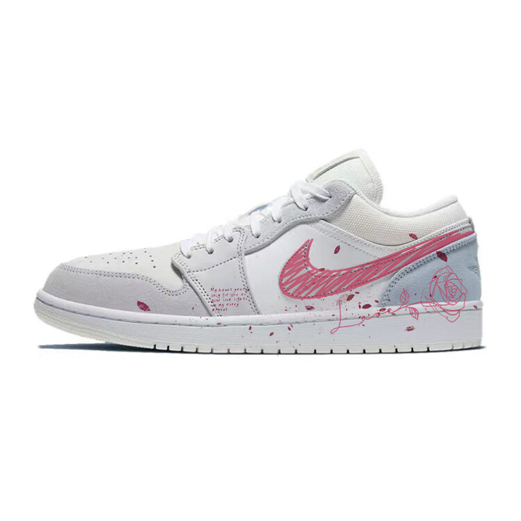 

Кроссовки Air Jordan 1 Vintage Basketball Shoes Unisex Low-top White/gray, серый
