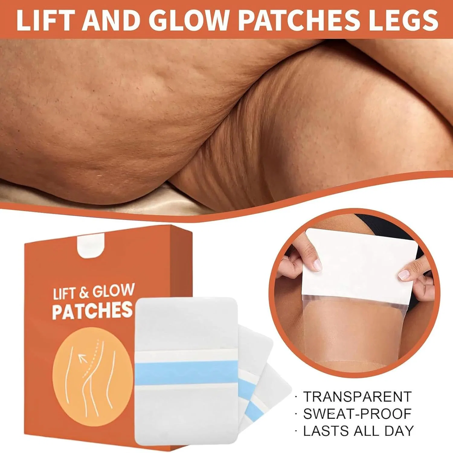 Невидимые пластыри Instant Lift & Glow для подтяжки бедер, 3 упаковки по 10 шт. Generisch — фото 3