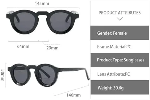 

Круглые солнцезащитные очки 2027 года для женщин и мужчин, в стиле панк, ретро, ​​с прозрачными линзами и оправой, защита от ультрафиолета UV400 MTZJH, Green